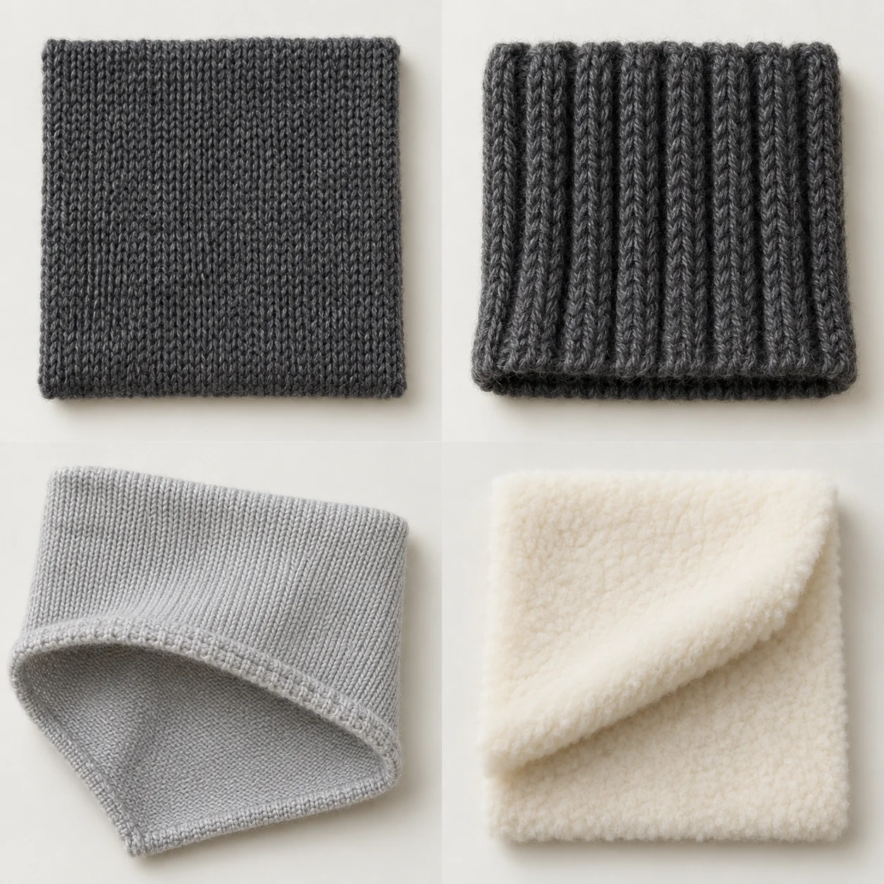 Plain-knit yarn swatch
